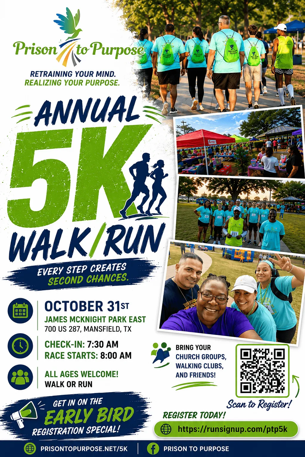 Race Towards Purpose 5K and Vendor Fair event flyer
